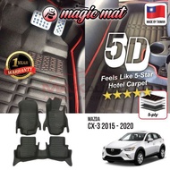 5D Carpet Kereta MAZDA CX3 CX-3 2015 - 2022 MAGIC MAT 5-Layer Leather Car Carpet Car Mat Floor Mat Karpet Kereta