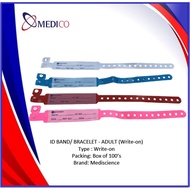 ID Bracelet Mediscience (Write on - ADULT) - 100's/box