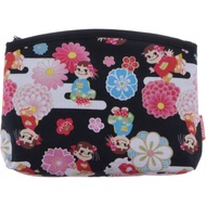 【Made in Japan】 "Peko-chan" | Cosmetic pouch｜Accessory case｜Sanitary Pouches｜Ground color: Black｜Recommended for female ｜From Kyoto, Japan｜Handmade by Japanese Craftsmen｜Japanese Patterns｜Japanese Characters｜Japanese Traditional Crafts｜Direct from Japan |