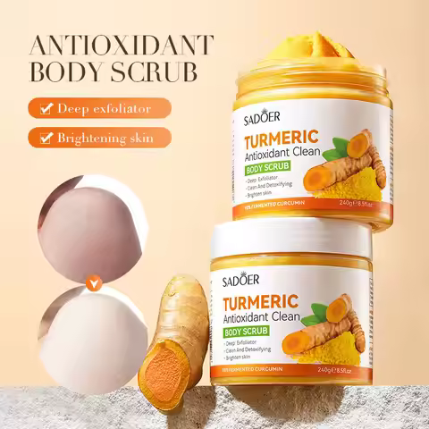 Dead Skin Remove Yellowing and Whitening Skin SADOER Turmeric Antioxidant Cleansing Scrub Cleansing 