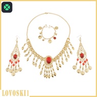 1F india dance belly dance jewelry diamante necklace ,earrings ,nose