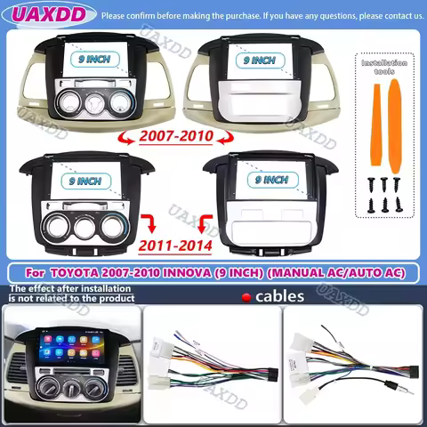 For 2007-2014 Toyota Innova DVD Radio Android Stereo Frame Panel Fascia Dashboard Audio Player Scree