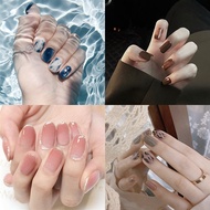 (Free Glue) 24pcs Fake Nail Cute Short nail long nail Fresh Nail Sticker