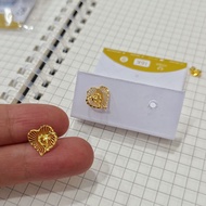 Giwang love kerancang UBS kadar 700 16 karat 16k anting tusuk Stud earrings