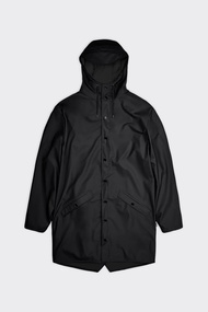 RAINS Long Jacket W3_01 Black經典基本款加長版防水外套/ 黑/ L