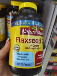 美國Nature Made Flaxseed 天然有機亞麻籽油軟膠囊300粒/1400mg