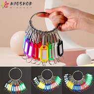 MIOSHOP 10/20/30/40 Pieces Key Ring, Metal Split Rings With Number Plates Key Tags, Blank Paper Labels Transparent Window Plastic Key Chains Rental Accessories