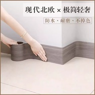 Wood Grain Baseboard Wall Sticker Self-Adhesive Living Room Bedroom Baseboard Corner Line Decoration