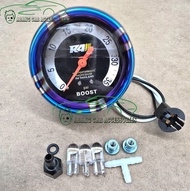 Auto Meter Boost Blower Gauge (0–35 PSI) Turbo Diesel 4X4 | Rainbow Titanium Carbon Casing