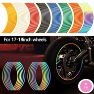 C3 16 Strips Motorcycle Wheel Sticker Reflective Decals Rim Tape Bike Car Styling