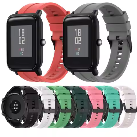 silicone strap suitable for Huami Amazfit Bip6 Bip5 Bip3 Bip3 5 6 Lite S U Pro Unity 20mm 22mm brace