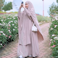 PUTIH Medina One set Syar'i Umrah Hajj abaya + Long French Khimar Gamis Umrah Women's Muslim Dress C