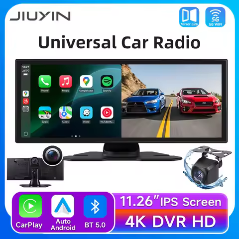 JIUYIN 4K HD DVR11.26 inch Universal Car Radio Multimedia Navigation Wireless CarPlay Apple Android 