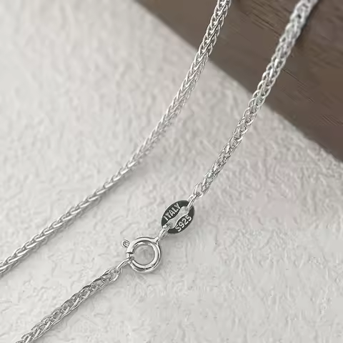 1.2mm 40-80cm Thin 925 Sterling Silver Chopin Chain Necklace Women Mens Italy Jewelry Kolye Collares