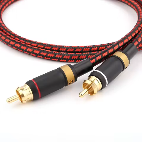 KGUSS 2Pcs/Pair 4N-OFC Professional RCA to RCA Audio Cable for Amplifier DAC TV Power Amplifier Spea