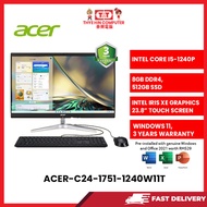 ACER-C24-1751-1240W11T-INTELCOREI5-1240P.8GBR4,512GBSSD,INTELIRISXE,23.8"TOUCH,W1164H,3YRS