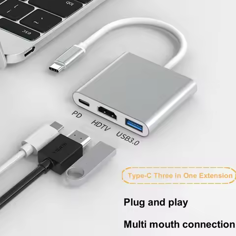 USB-C To HDMI 3 In 1 Cable Converter For Samsung Huawei Xiaomi USB 3.1 Type C To HDMI 4K Type C to U