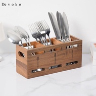 Devoko Wooden Cutlery Organizer, Rustic Cutlery Storage Container, Household Cutlery