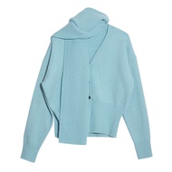 ยี่เอนอู inbyin เสื้อสเวตเตอร์ถักคอผ้าพันคอเสื้อคาร์ดิแกนแขนยาวสำหรับผู้หญิงสวมใส่บรรยากาศฤดูหนาว