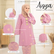 BAJU KURUNG PAHANG SONGKET TENUN GREY SALMON PEACH ROSE PINK DUSTY GREEN MINT BABY BLUE SOFT YELLOW 