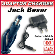 [COD] Charger Adaptor Jack Besar Untuk Senter Kepala Ekstra Pengisi Daya Tambahan Senter SWAT EU Plu