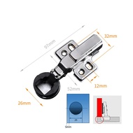 【♚】Glass Door Buffer Hinge Round Head Glass Hinge Damping Hydraulic Buffer Glass Furniture Hinge Win