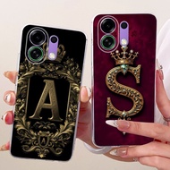 Oppo K13 Turbo PLM110 Cover Oppo K13 Turbo Pro PLE110 Case Transparent Luxury Crown A-Z Letters 2D F