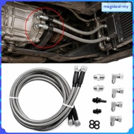 [MEGIDEALMY] Stainless Steel Braided Transmission Fluid Oil Cooler Hose Kit 70 Inch for Chevrolet TH