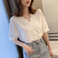 S-3XL 2025 Very Fairy Chiffon Shirt Women Loose Summer Fashion Match I Remember DV61