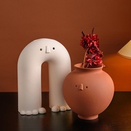 Ceramic vase decoration, home living room foyer desktop, cute art flower arrangement decoration