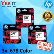 3 x  HP 678 color ink cartridge (CZ108AA) (Expired on APR 2027)