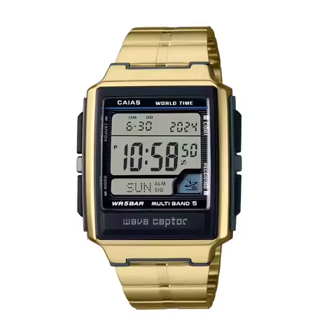 CAIAS Unisex Digital Sports Casual Watch – Full-Featured, Alloy Rectangular Dial, LED World Time, Oa