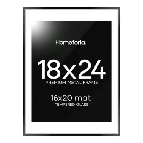 Poster Frame Black High End Metal 18 X 24 Picture Frames With Mat 16 By 20 Inch Photo 18x24 Black Fr