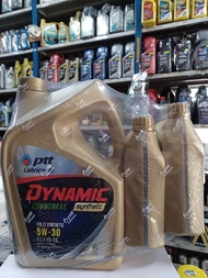 PTTน้ำมันเครื่องปตทDYNAMIC COMMONRAILดีเซลสังเคราะห์100% 5W30 6ลิตรแถม2ลิตรACEA A5/B5-16