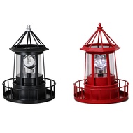 Q1GL Tech-LED Solar Powered Lighthouse 360 Degree Rotating Lamp Courtyard Decoration Waterproof Gard