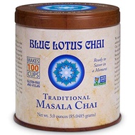 [PRE-ORDER] Blue Lotus Chai - Traditional Masala Chai - Makes 100 Cups - 3 Ounce Masala Spiced Chai Powder with Organic Spices - Instant Indian Tea No Steeping - No Gluten (ETA: 2022-08-01)