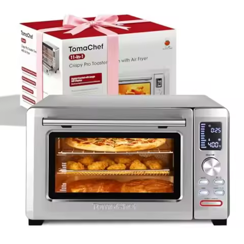 26.5QT Large Capacity Air Fryer Toaster Oven Combo with Visible Window 11-in-1 Countertop Appliance 