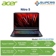 Acer Nitro 5 AN515-45-R7N5 [Black Red] Laptop [Ryzen7 5800H/8GB/512GB SSD/15.6"/W11]