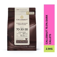 CALLEBAUT FINEST BELGIAN CHOCOLATE 70-30-38 70.5% DARK CALLETS 2.5KG/CALLEBAUT CHOCOLATE 70.5%/BAKIN