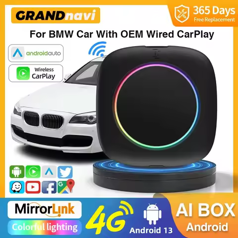 Qualcomm 6125 Android 13 CarPlay AI Box For BMW Cars ID6 ID7 ID8 ID9 Wireless CarPlay 4G WIFI GPS Su