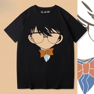 Anime Detective Conan Collaboration Short Sleeved T-Shirt Men's Casual Cartoon Loose Summer Couple O