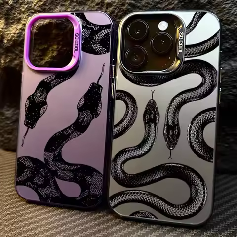 New Black Snake Phone Case For iphone 17 6 15 14 13 12 11 PRO MAX XR XS 7 8 PLUS Anti Drop iphone 17