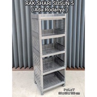 SHARI SILVER MULTIPURPOSE RACK + CALISTA WHEELS 3 TIERS, 4 TIERS, 5 TIERS PREMIUM CALISTA SARI YOYO 