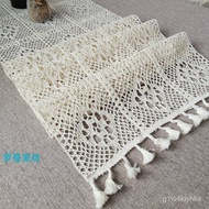 🚓Vintage American Crocheted Table Runner Palace Lace Hollow Pastoral Style Table Runner Shoe Cabinet TV Cabinet Chest of