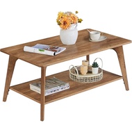 Coffee Table, 2-tier Living Room Table With Storage, Center Table With Rounded Corners, 21.7 X 39.4 