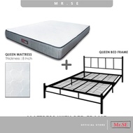 FREE SHIPPING MR SE COMBO SET Queen Bed Frame With Queen Mattress Katil Queen Tilam Queen 8 INCH - C