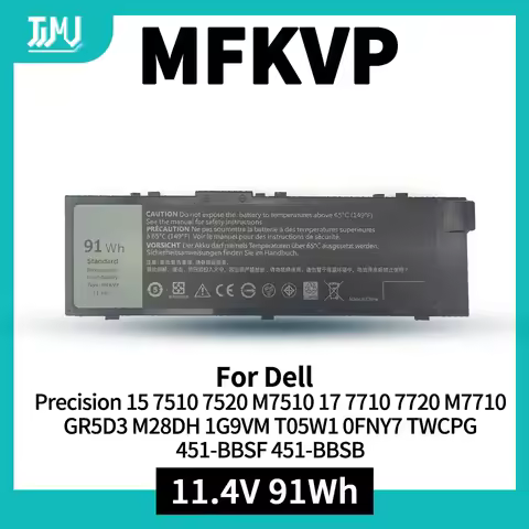 91Wh MFKVP GR5D3 Battery for Dell Precision 15 7510 7520 M7510 17 7710 7720 M7710 Series M28DH 1G9VM
