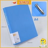 SIXIS Binder File Folder, Plastic Office Document Transparent Folder, 2 Holes D-shaped Lever Arch Fi