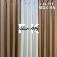 Curtain LIGHT MOCHA Aesthetic Plain 100% Katrina Fabric (RING TOP) 4.6 feet (W) & 4/5/6/7 feet (L)