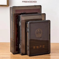 FREEWOODIEGI Certificate Storage Box, Dustproof Transparent A4 File Box,  A4 Multifunctional Plastic